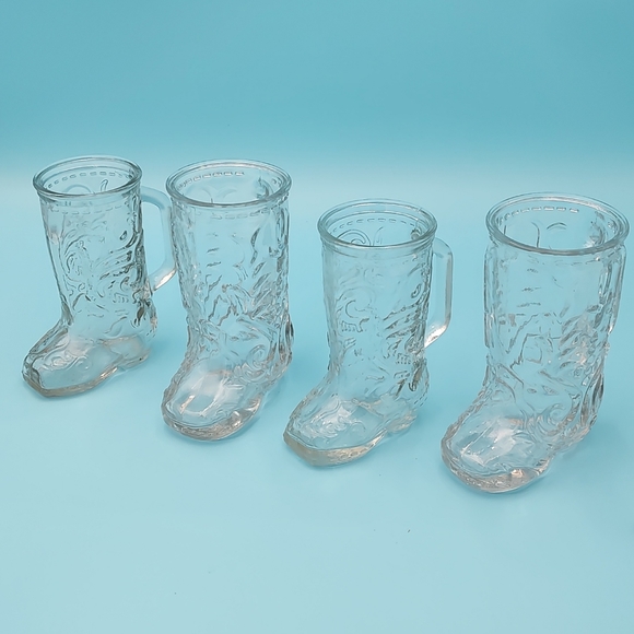 Libbey Canada Kitchen Western Vintage Drinking Glass Cowboy Boots